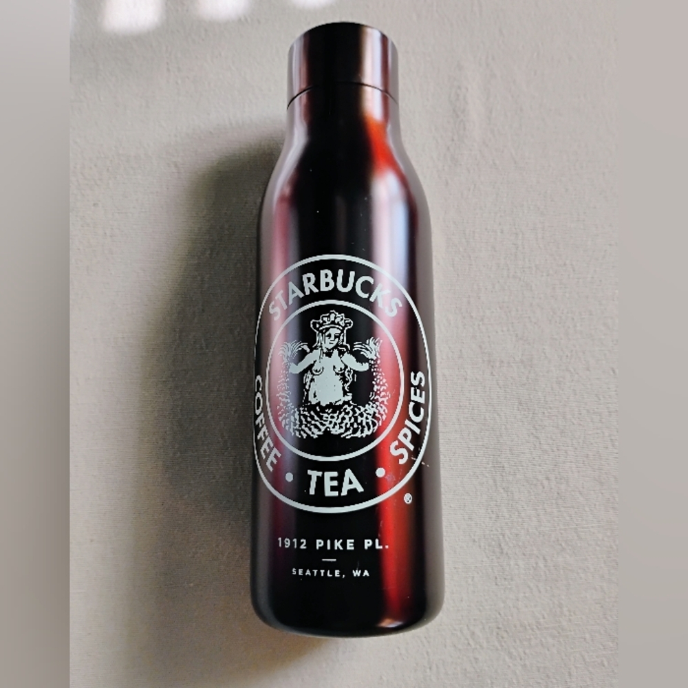 SHINY BROWN STARBUCKS METAL THERMOS *flaw